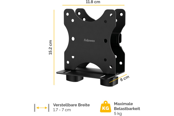 FELLOWES Vesa Thin Client Halterung 100136873 Schwarz – Bild 2