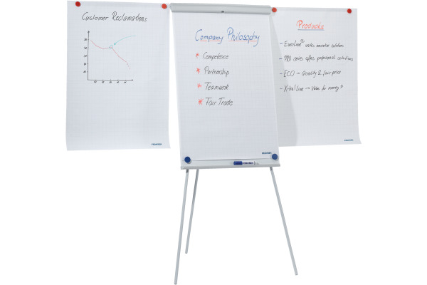 FRANKEN Flipchart X-tra!Line 68x105cm EL-FC22 hellgrau mit Seitenarmen – Bild 3