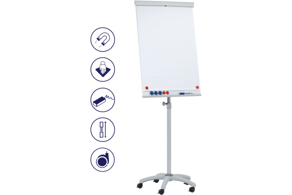 FRANKEN Flipchart X-tra!Line 68x105cm EL-FC31 hellgrau mobil – Bild 2