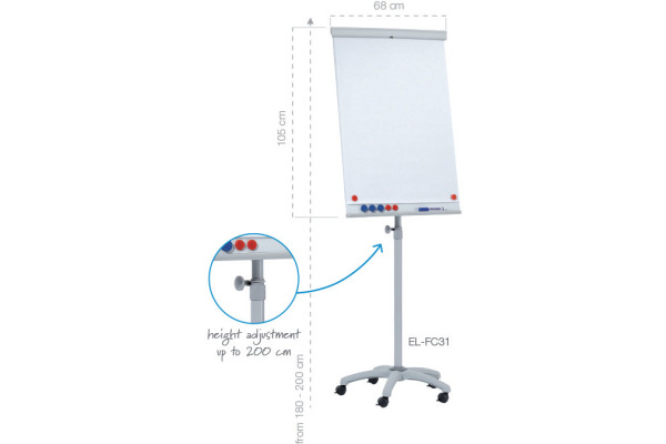FRANKEN Flipchart X-tra!Line 68x105cm EL-FC31 hellgrau mobil – Bild 4