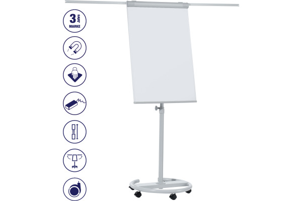 FRANKEN Flipchart ECO 68x105cm F2400/N hellgrau mobil – Bild 2