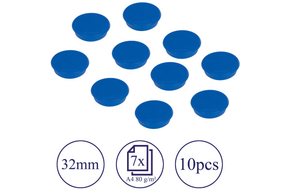 FRANKEN Magnete 32mm HM30 03 blau 10 Stück – Bild 2