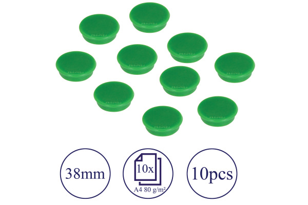 FRANKEN Magnete 38mm HM38 02 grün 10 Stück – Bild 2