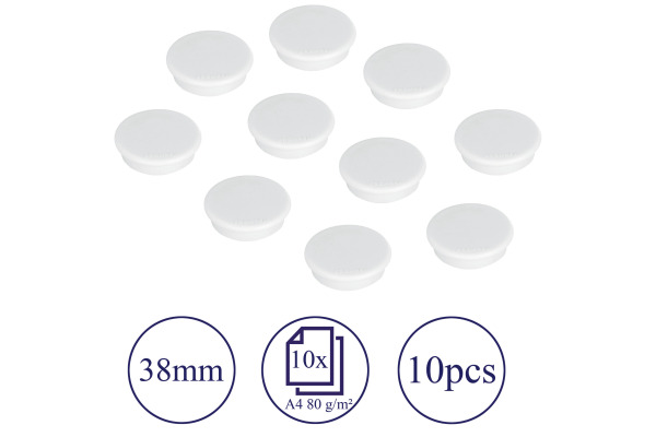 FRANKEN Magnete 38mm HM38 09 weiss 10 Stück – Bild 2