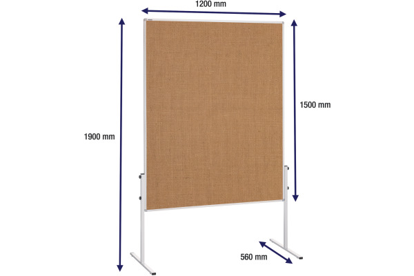 FRANKEN Moderationstafel 150x120 cm MT9009 U-Act!Line, Jute – Bild 2