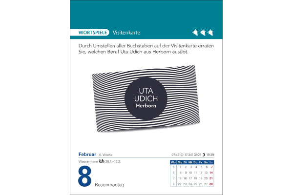 HARENBERG Abreisskalender 2027 210370027 Brain Jogging DE 12.5x16cm – Bild 2
