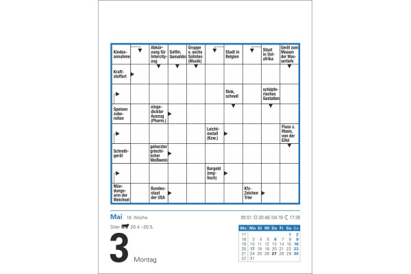 HARENBERG Abreisskalender 2027 211040027 Kreuzworträtsel DE 12.5x16cm – Bild 2