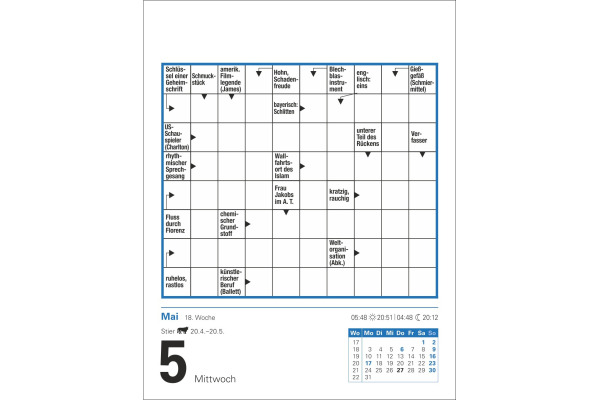 HARENBERG Abreisskalender 2027 211040027 Kreuzworträtsel DE 12.5x16cm – Bild 3