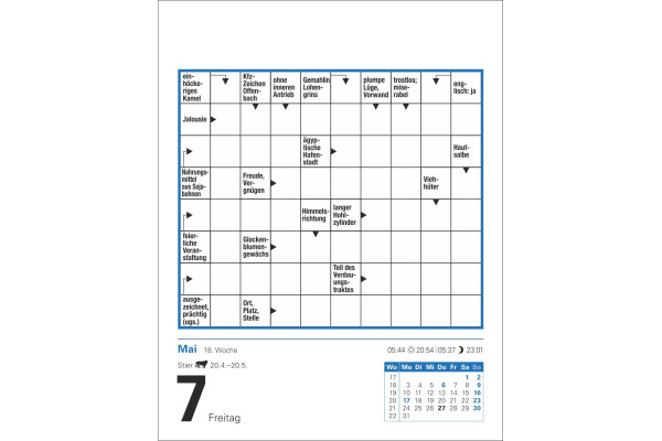 HARENBERG Abreisskalender 2027 211040027 Kreuzworträtsel DE 12.5x16cm – Bild 4