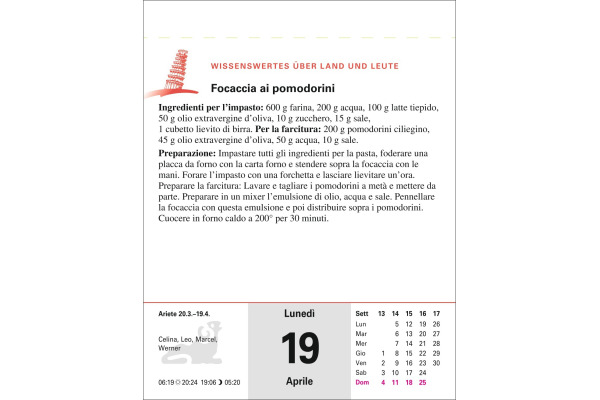 HARENBERG Abreisskalender 2027 211100027 Italienisch DE, IT 12.5x16cm – Bild 2