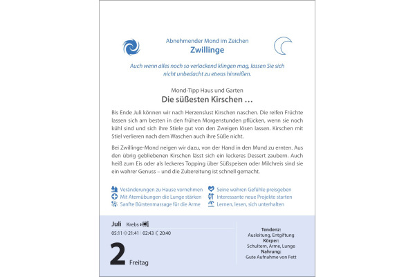 HARENBERG Abreisskalender 2027 289930027 Leben mit Mond DE 12.5x16cm – Bild 3