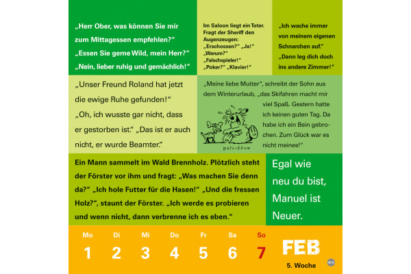 HEYE Kalender Witze fürs Klo 2027 1373+27 1W/1S DE 17.5x17.5cm – Bild 3