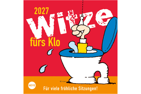 HEYE Kalender Witze fürs Klo 2027 1373+27 1W/1S DE 17.5x17.5cm