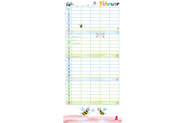 HEYE Familienplaner H. Heine 2027 1586+27 1M/1S DE 5 Spalten 21x45cm – Bild 3
