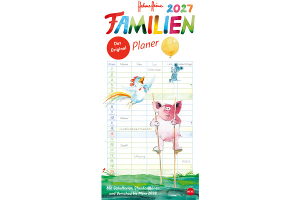 HEYE Familienplaner H. Heine 2027 1586+27 1M/1S DE 5 Spalten 21x45cm