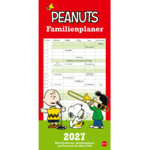 HEYE Familienplaner Peanuts 2027 1589+27 1M/1S DE 5 Spalten 21x45cm