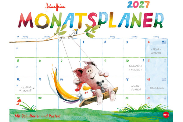 HEYE Monatsplaner Helme Heine 2027 20496+27 DE 44x34cm