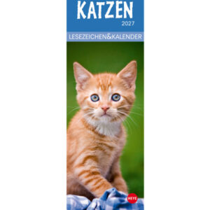 HEYE Lesezeichen-Kal. Katzen 2027 21474+27 DE 6x18cm