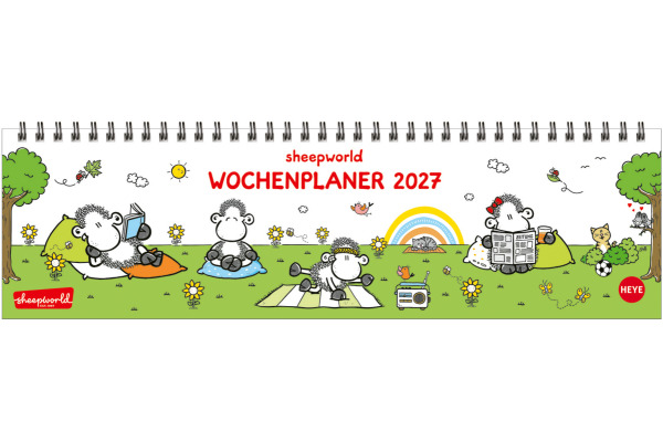 HEYE Wochenplaner Sheepworld 2027 21742+27 1W/1S DE 32.5x9.3cm