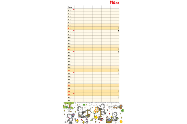 HEYE Familienplaner Sheepworld 2027 22343+27 1M/1S DE 5 Spalten 21x45cm – Bild 4