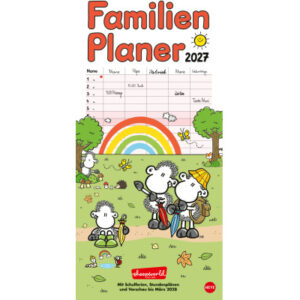 HEYE Familienplaner Sheepworld 2027 22343+27 1M/1S DE 5 Spalten 21x45cm