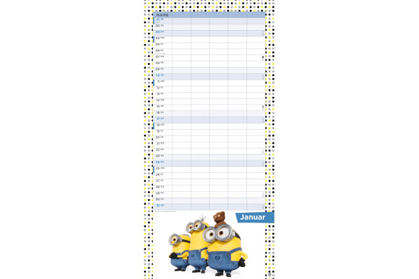 HEYE Familienplaner Minions 2027 22755+27 1M/1S DE 5 Spalten 21x45cm – Bild 2