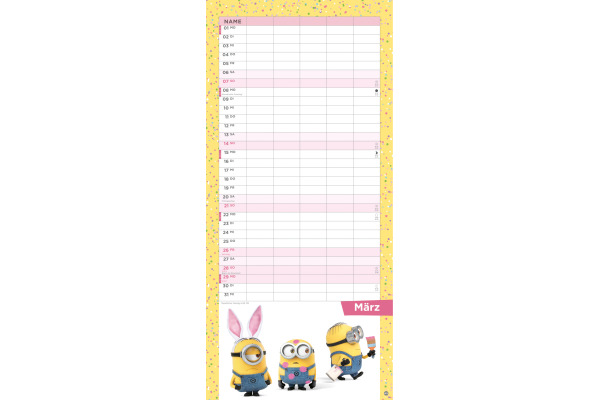 HEYE Familienplaner Minions 2027 22755+27 1M/1S DE 5 Spalten 21x45cm – Bild 3