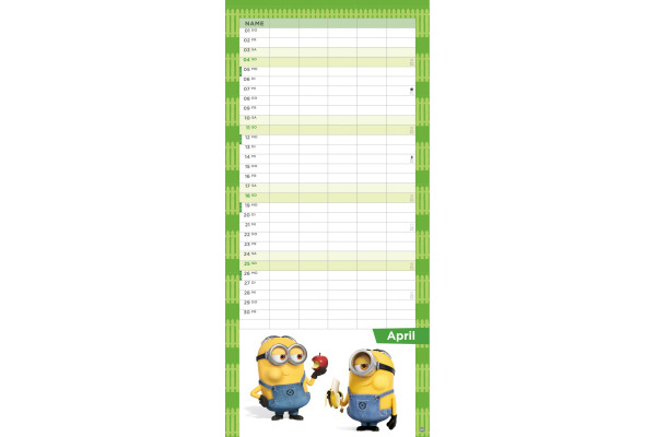 HEYE Familienplaner Minions 2027 22755+27 1M/1S DE 5 Spalten 21x45cm – Bild 4