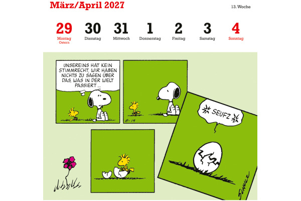 HEYE Postkartenkal. Peanuts 2027 22963+27 1W/1S DE 16.5x17.7cm – Bild 3