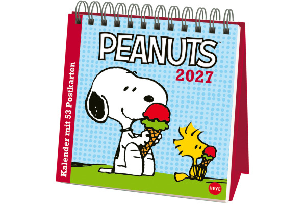 HEYE Postkartenkal. Peanuts 2027 22963+27 1W/1S DE 16.5x17.7cm