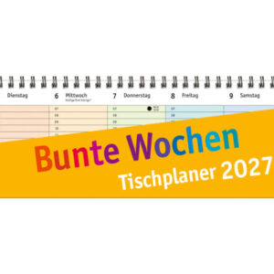 HEYE Tischplaner Bunte Wochen 2027 23321+27 1W/1S DE 32.5x9.3cm