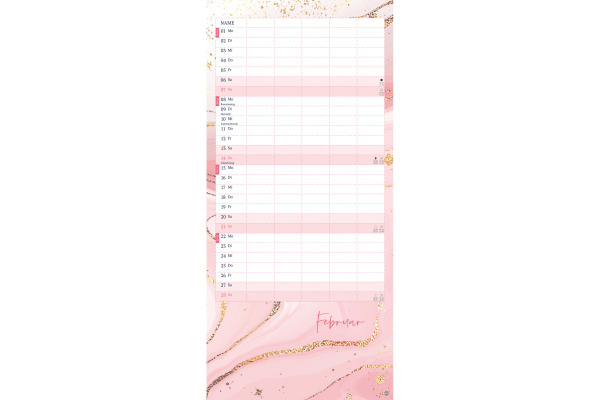 HEYE Familienplaner Watercolor 2027 23447+27 1M/1S DE 5 Spalten 21x45cm – Bild 2