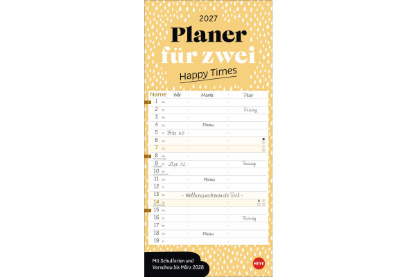 HEYE Planer für zwei 2027 23691+27 Happy Times 16x34.7cm