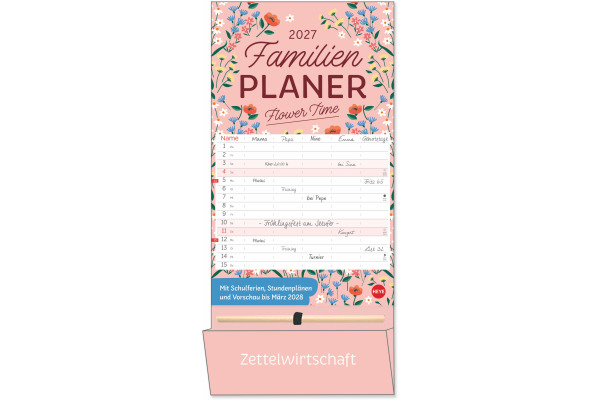 HEYE Familienplaner 2027 23697+27 Flower Time 21x45cm