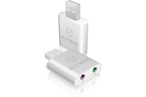 ICY BOX Head- & Microphone Adapter IBAC527 2x 3.5 mm jack to usb 2.0 – Bild 4