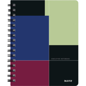 LEITZ Spiralbuch Executive A5 44560000 farbig, kariert 5mm 80 Blatt
