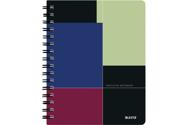 LEITZ Spiralbuch Executive A5 44560000 farbig, kariert 5mm 80 Blatt