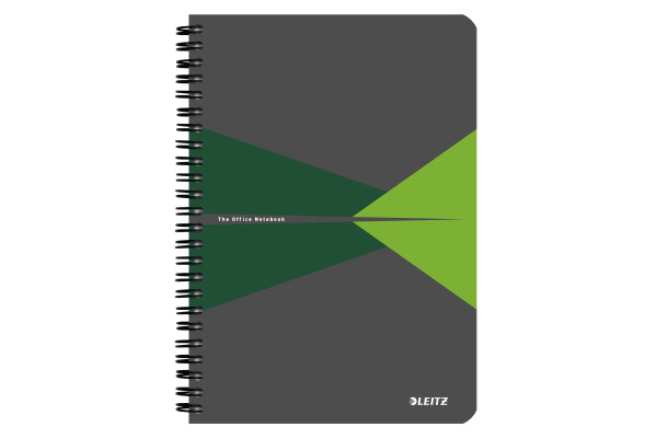 LEITZ Spiralbuch Office Card A5 44580055 grün, kariert 5mm 80 Blatt