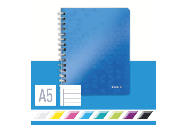 LEITZ Spiralbuch WOW PP A5 46390036 blau, liniert 80 Blatt – Bild 4