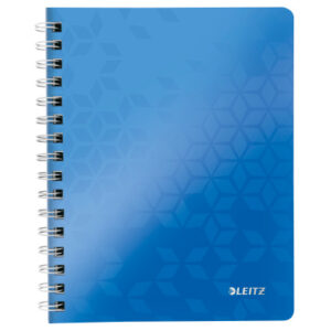 LEITZ Spiralbuch WOW PP A5 46390036 blau, liniert 80 Blatt