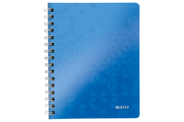 LEITZ Spiralbuch WOW PP A5 46390036 blau, liniert 80 Blatt