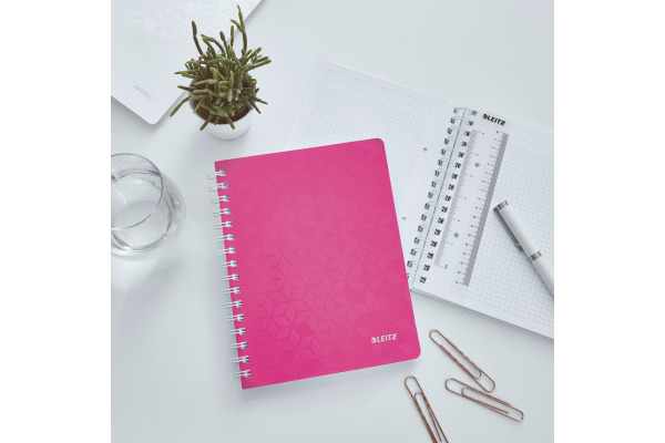 LEITZ Spiralbuch WOW PP A5 46410023 pink, kariert 5mm 80 Blatt – Bild 4