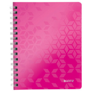 LEITZ Spiralbuch WOW PP A5 46410023 pink, kariert 5mm 80 Blatt