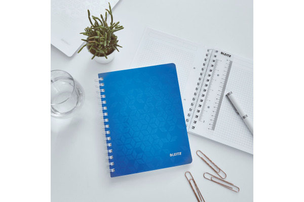 LEITZ Spiralbuch WOW PP A5 46410036 blau, kariert 5mm 80 Blatt – Bild 4