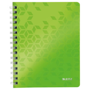 LEITZ Spiralbuch WOW PP A5 46410054 grün, kariert 5mm 80 Blatt