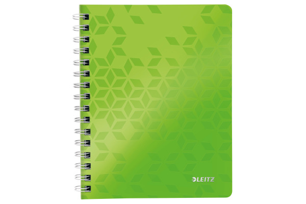 LEITZ Spiralbuch WOW PP A5 46410054 grün, kariert 5mm 80 Blatt