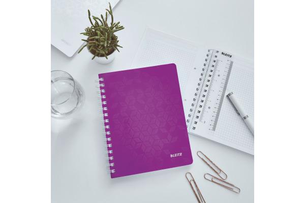 LEITZ Spiralbuch WOW PP A5 46410062 violett, kariert 5mm 80 Blatt – Bild 4