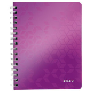 LEITZ Spiralbuch WOW PP A5 46410062 violett, kariert 5mm 80 Blatt