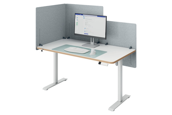 LEITZ Trennwand Leitz ERGO 80x70cm 61230085 grau, höhenverstellbar – Bild 3