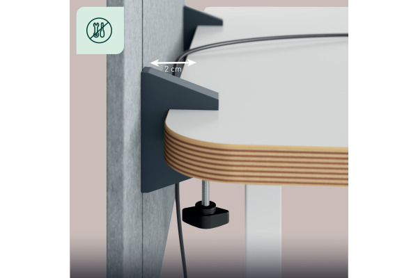 LEITZ Trennwand Leitz ERGO 80x70cm 61230085 grau, höhenverstellbar – Bild 4